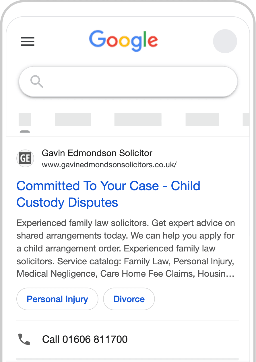 Gavin Edmondson Solicitors · PPC + SEO